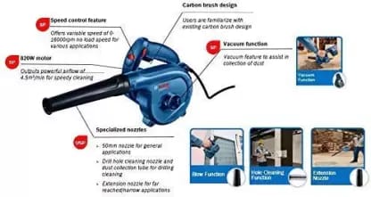 Bosch Blowers With Dust Extraction GBL 82-270 - 06019804F5