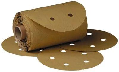 3M™ Stikit™ Gold Paper Disc Roll 216U, P150 A-Weight (Dimension-5”x5 Holes, 175 Discs/Roll, Pack of 1) 60010014037