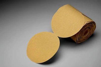 3M™ Stikit™ Gold Paper Disc Roll 236U, P80 C-Weight (Dimension-5”xNo Holes, 100 Disc/Roll, Pack of 1) 60440272296