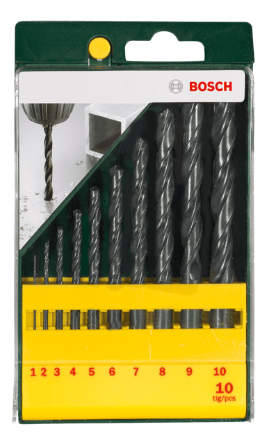 Bosch 10-Piece HSS-R Metal Drill Bit Set