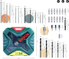 Bosch 34-piece X-Line Classic drill bit and screwdriver bit set