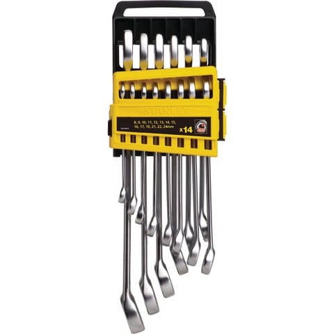 STANLEY 14pc Combination Spanner Set in Holder -Metric- STMT78092-8