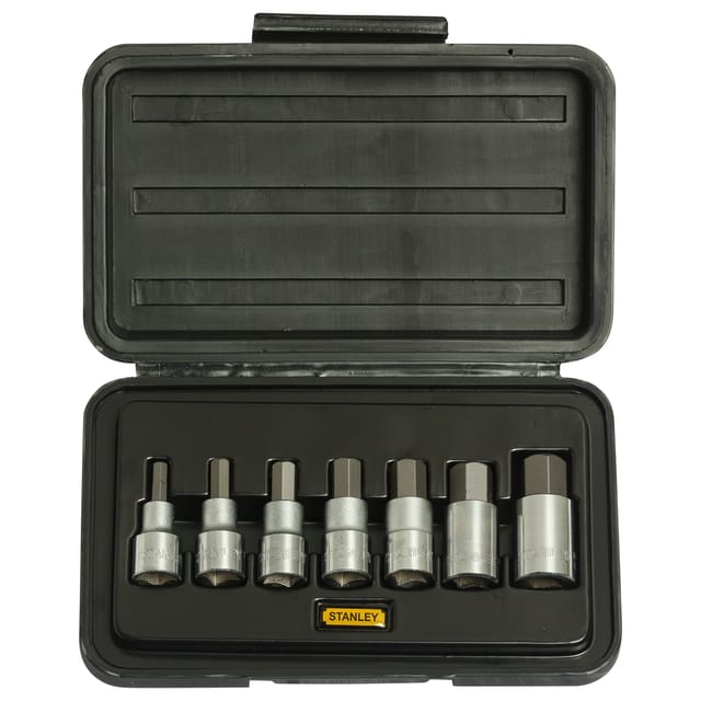 STANLEY 7PC 1/2" Square Drive Hex Bit Socket Set Metric- 1-89-099