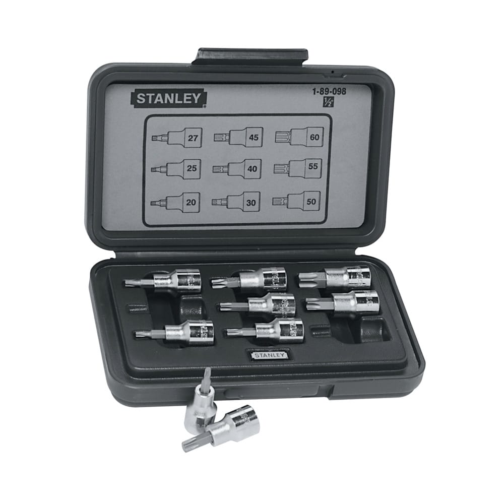 STANLEY 9pc 1/2" Drive Torx Bit Socket Set 89-098