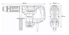 Bosch 5KG Demolition Hammers GSH 500 MAX Dimension Drawing
