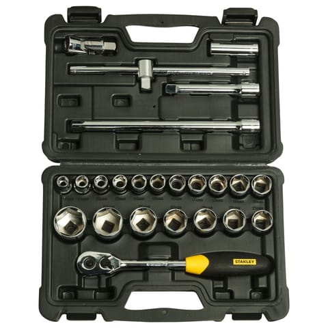 STANLEY® 1/2 Square Drive 6 PT Socket Set 24 pc.