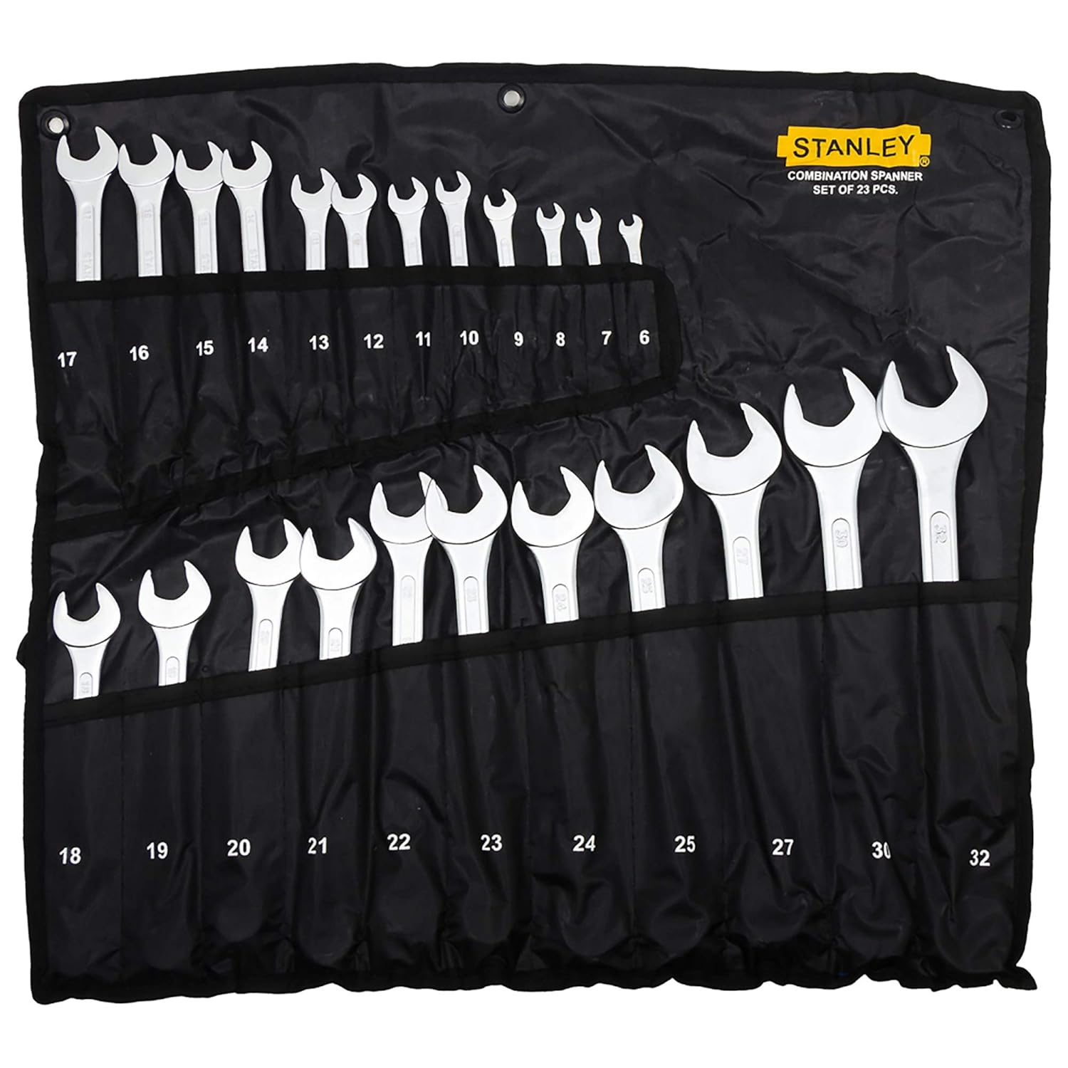 STANLEY 23pc Combination Spanner Set (6mm-25mm, 27mm, 30mm, 32mm) 70-965E