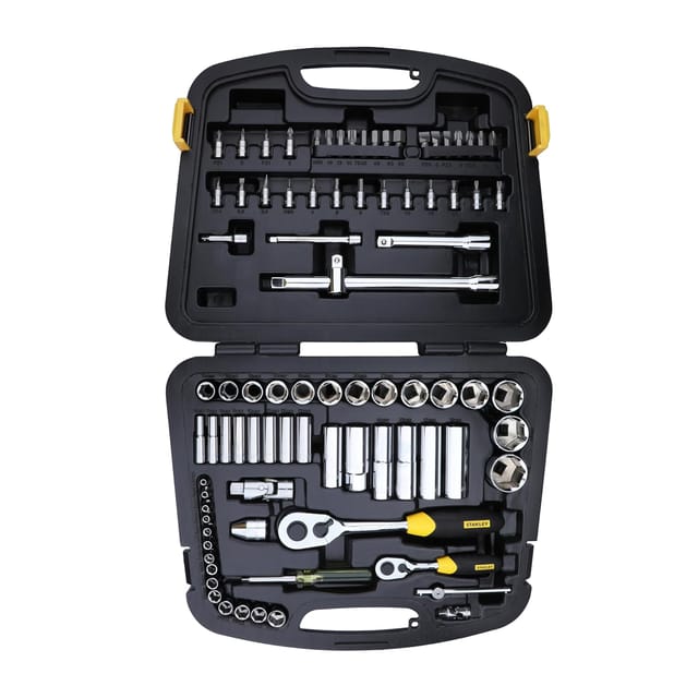 STANLEY 86pc 1/4" & 1/2" Square Drive Socket Set (6pt Metric) 94-190