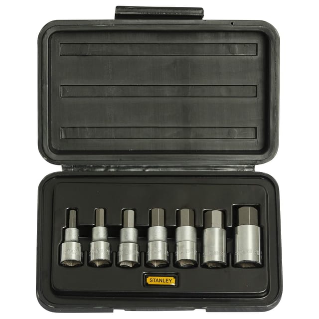 STANLEY 7pc 1/2" Square Drive Hex Bit Socket Set (Metric) 1-89-099