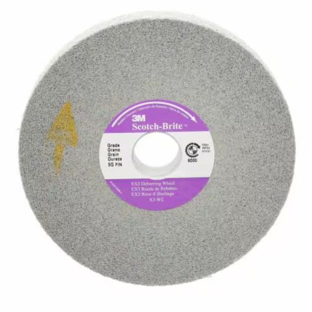 3M Scotch-Brite™ EX3 Deburring Wheel X3-WL (Dimension-6”x1”x1”, Color-Dark Gray, Grade-9SFN) 61500133113