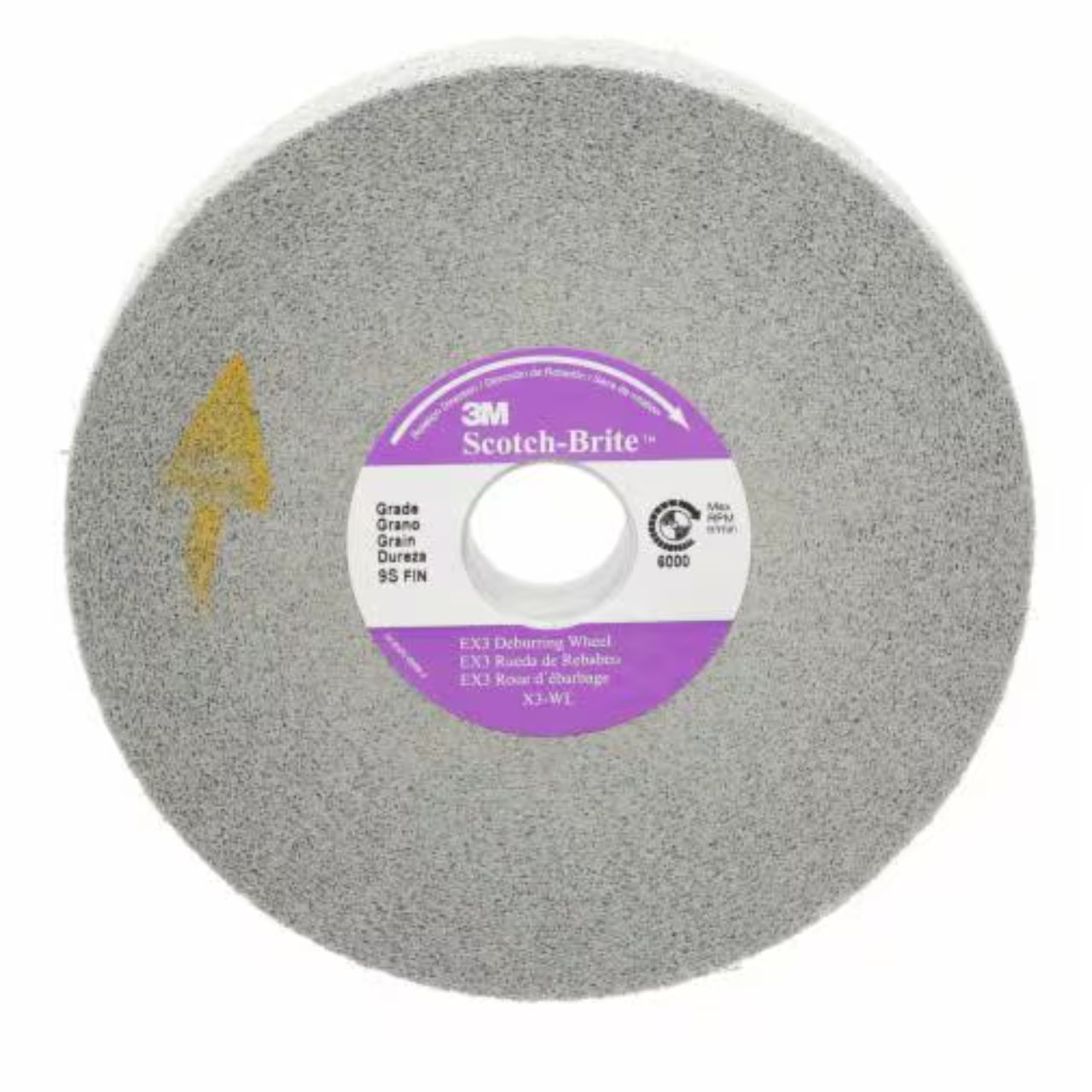 3M Scotch-Brite™ EX3 Deburring Wheel X3-WL (Dimension-6”x1”x1”, Color-Dark Gray, Grade-9SFN) 61500133113