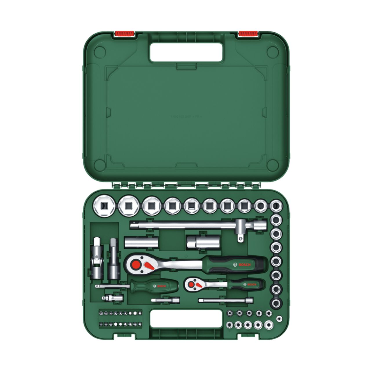 Bosch 57-Piece 1/4" + 1/2" Ratchet Set - 1600A02Z9G