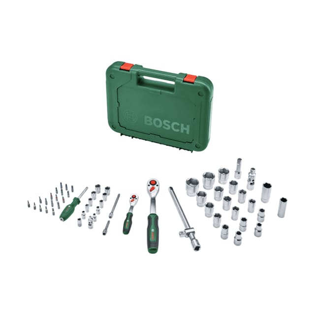 Bosch 57-Piece 1/4" + 1/2" Ratchet Set - 1600A02Z9G